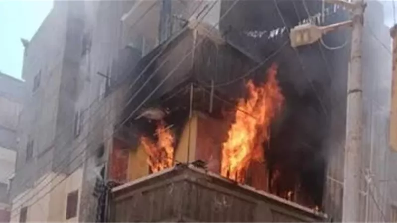 حريق شقة سكنية -