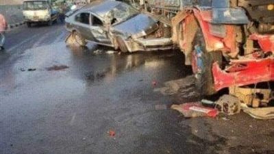 حادث المعصرة.. تريلا تدهس سيارتين ووفاة مواطن أمام كوبري 
