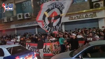 استقبال حافل لنادي الزمالك أمام فندق الإقامة بطنطا قبل مباراة غزل المحلة غدا