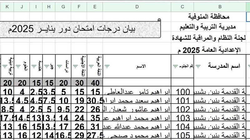 نتيجة الشهادة الإعدادية