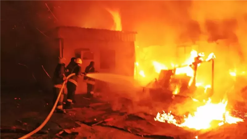 حريق منزل في العريش
