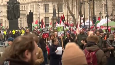 مظاهرات في لندن لدعم فلسطين بالتزامن مع الدفعة السادسة لتبادل الأسرى | فيديو