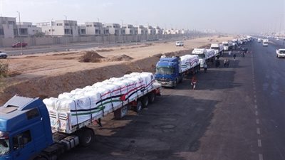 وزارة التموين تطلق القافلة رقم 13 للمساعدات الإغاثية لقطاع غزة