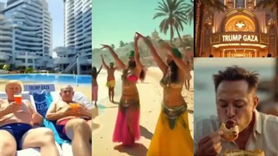 الذكاء الاصطناعي .. ترامب ونتنياهو في منظر غريب على شواطئ غزة (فيديو)