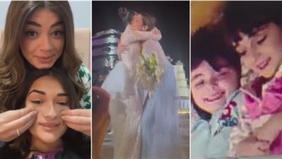 ملك زاهر توجه رسالة مؤثرة لشقيقتها ليلى في حفل زفافها: 