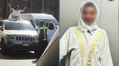 حقيقة فيديو إعتلاء فتاة لسيارة أعلى كوبري أكتوبر وتعطيل حركة المرور