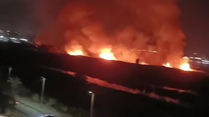 حريق كورنيش حلوان