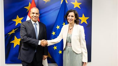 وزير الخارجية والهجرة يلتقي المفوضة الأوروبية لإدارة الأزمات في بروكسل