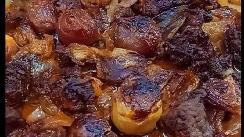طاجن اللحمة بالبصل