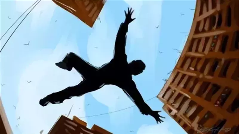 سويدي يسقط من الطابق