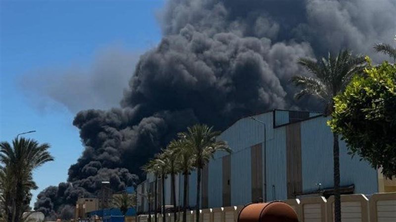 حريق في المنطقة الصناعية