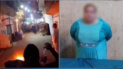 فيديو مثير، تفاصيل إلقاء سيدة الزجاجات الفارغة على الأهالي بعين شمس