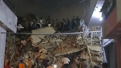 انكتبلهم عمر جديد، إصابة شخصين في انهيار عقار سكني مكون من5 طوابق بالقاهرة