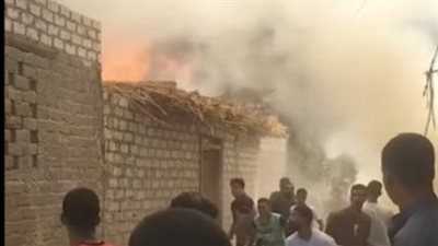 حريق هائل يلتهم 7 منازل وأحواش ونفوق عدد من المواشي في سوهاج