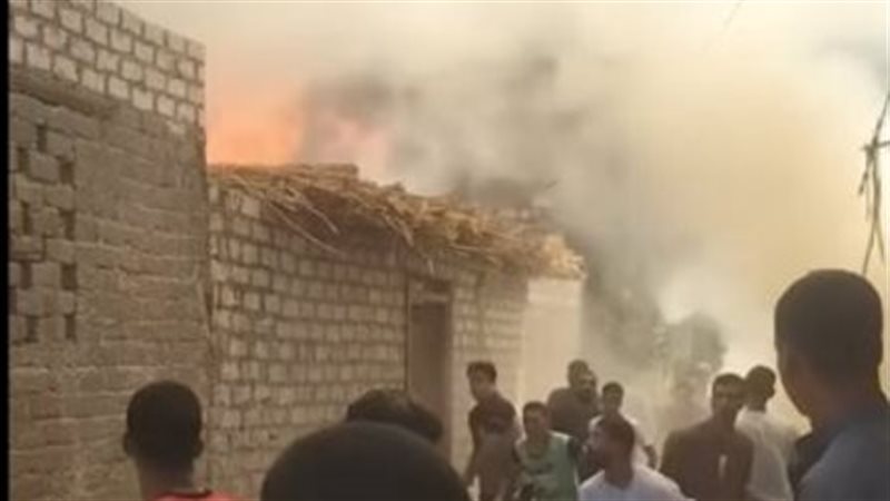 حريق قرية برخيل بسوهاج