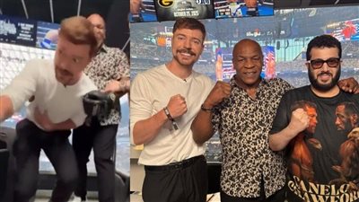 تايسون يضرب بيست بلكمة على الهواء، شاهد رد فعل تركي آل الشيخ (فيديو)