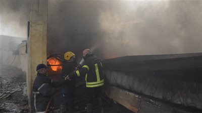 إصابة 9 أشخاص باختناق وجروح في حريق هائل التهم مصنع سجاد وفايبر بالغربية  