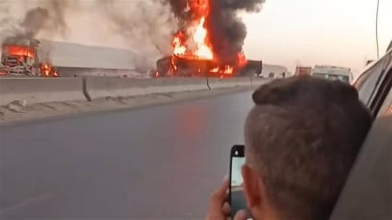 حريق سيارة مواد بترولية
