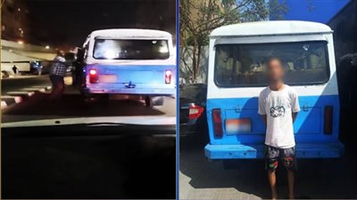 ضبط سائق ميكروباص لاصطدامه بأتوبيس سياحي والتعدي على سائقه بالزاوية الحمراء  