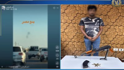 فرحان بأخته، ضبط أحد الأشخاص يطلق أعيار نارية في الهواء بشمال سيناء