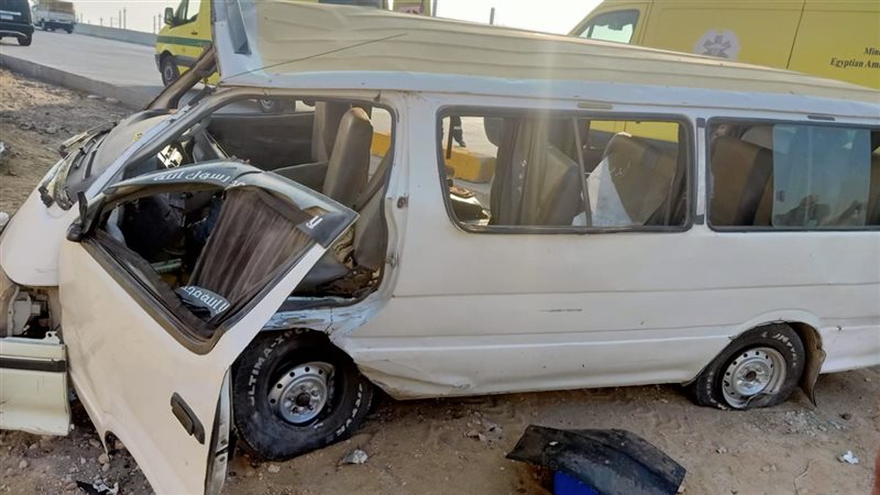 حادث انقلاب ميكروباص