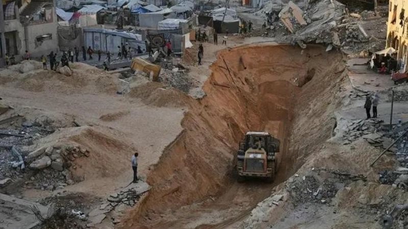 جانب من عمليات البحث عن جثامين أسرى الاحتلال في غزة 