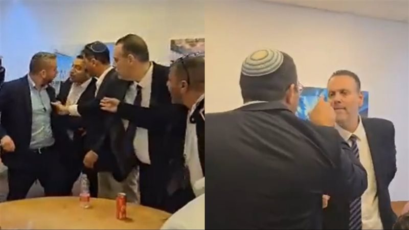 شاهد خناقة وزيرين إسرائيليين بسبب مناصب الأحزاب (فيديو)