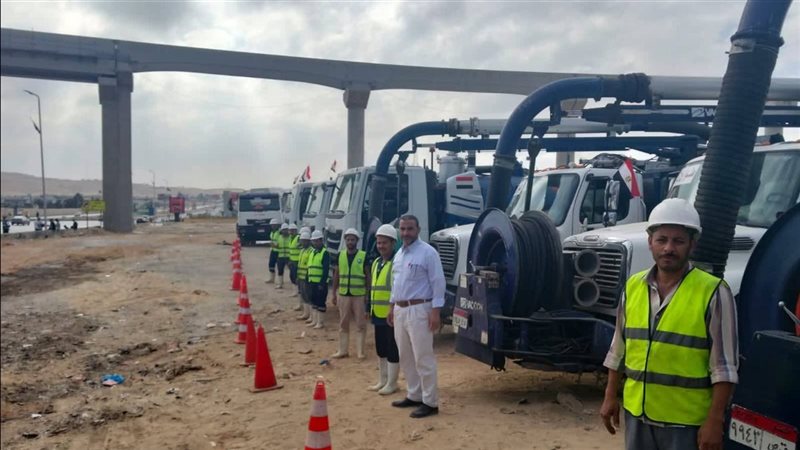 جانب من استعدادات مياه الجيزة لافتتاح المتحف الكبير 