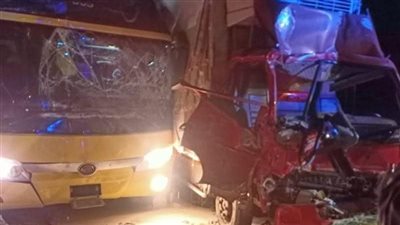  حادث طريق الجلالة – الزعفرانة بالسويس اليوم ، مصرع وإصابة 15 في تصادم  أتوبيسين ونقل